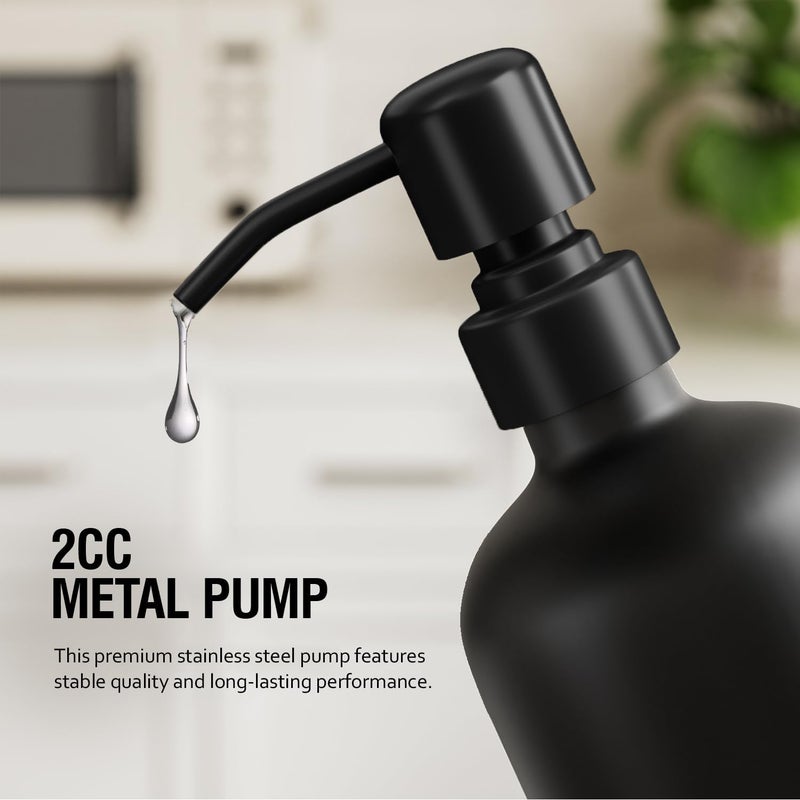 MOMEEMO Kitchen Soap Dispenser Set, Contains Dish and Hand Soap Dispenser, Suitable for Farmhouse Kitchen Decor. (Black & White) - Image 4